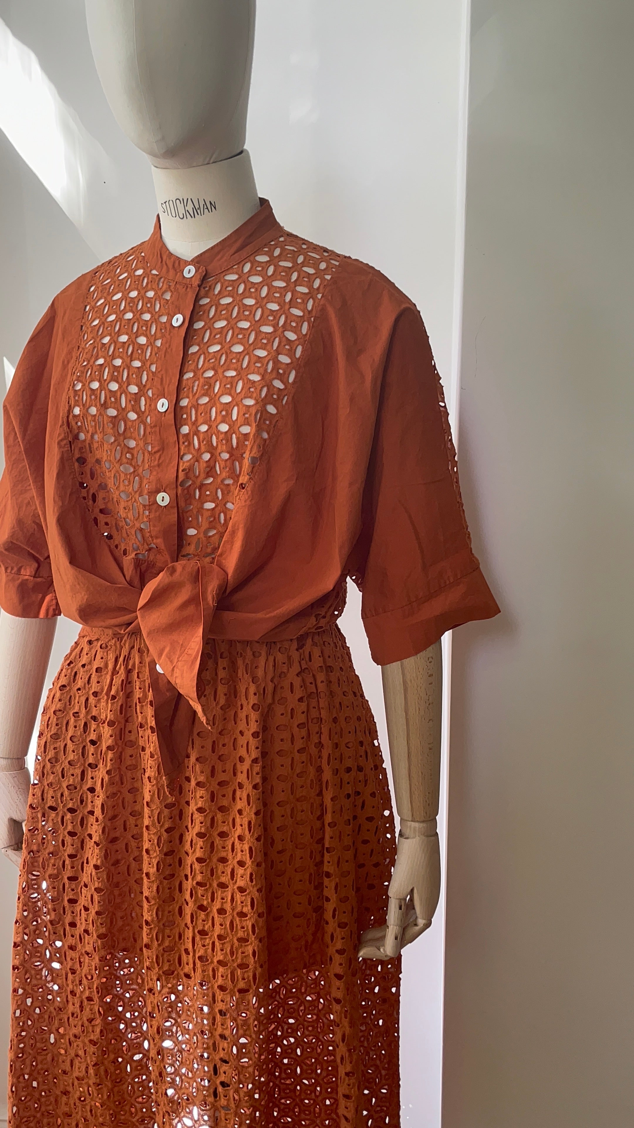 Bluse mit Broderie-Spitze - Terra