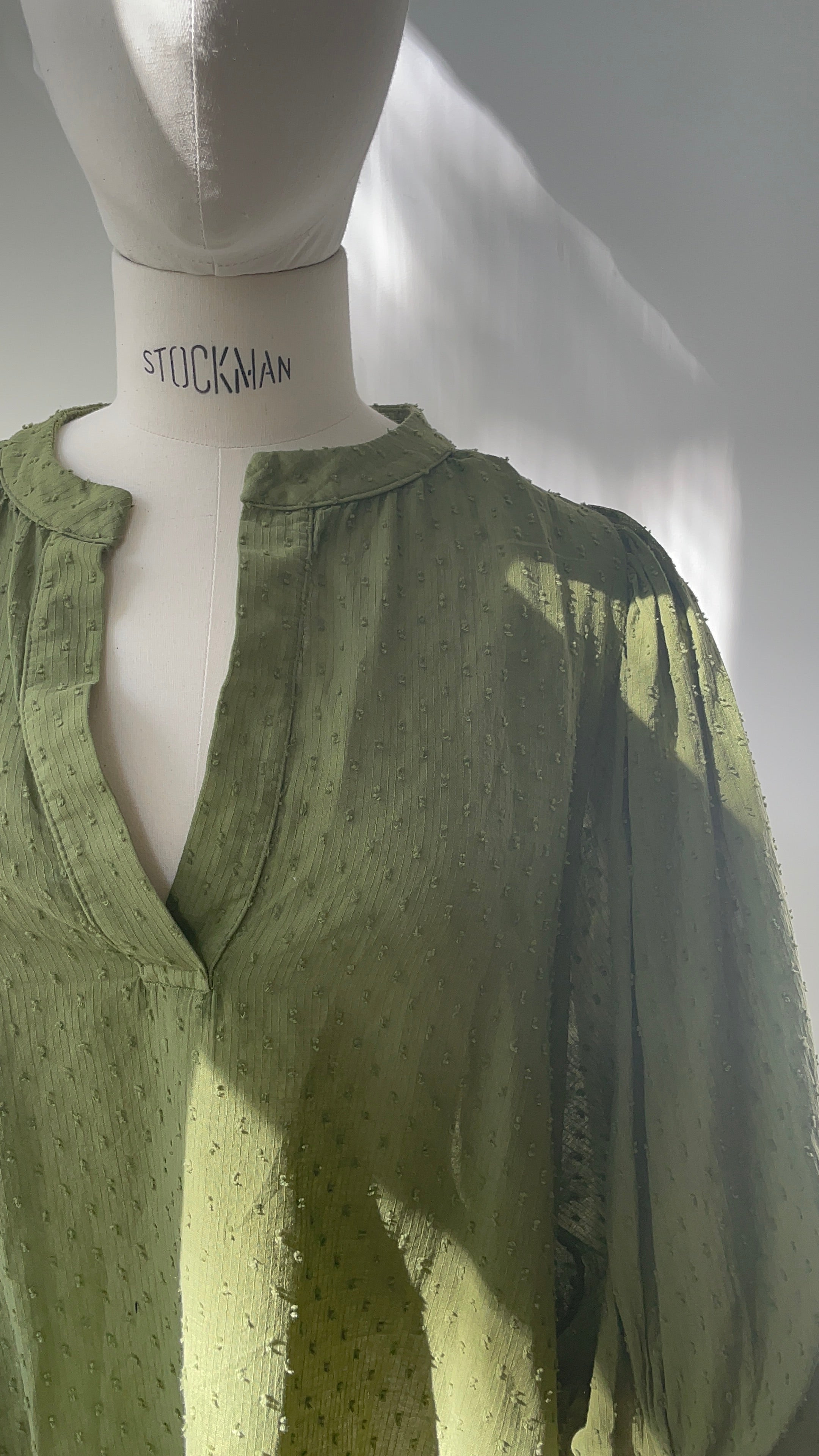 Musselinbluse mit Struktur - grün