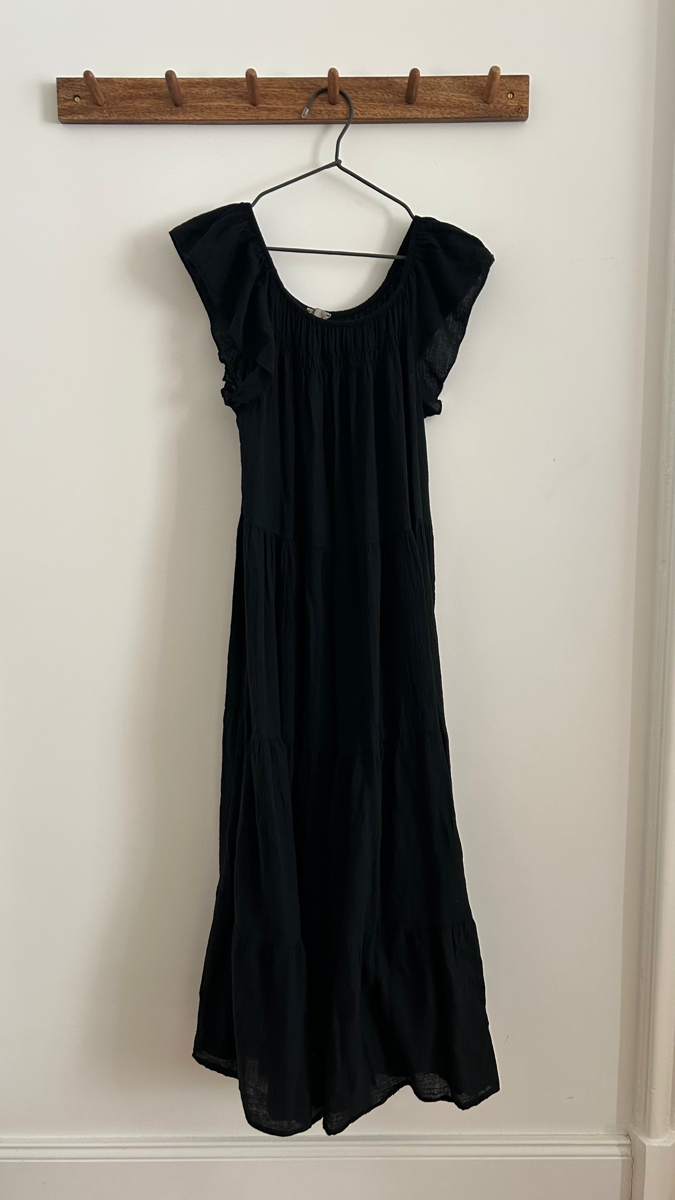 Sommerkleid aus Musselin - schwarz