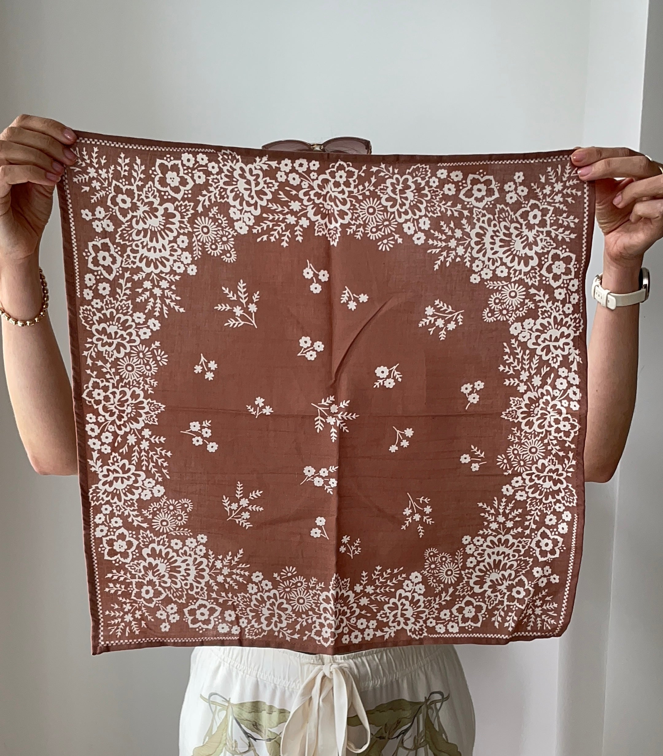 Tuch Mysore Zimt - 50 x 50 cm