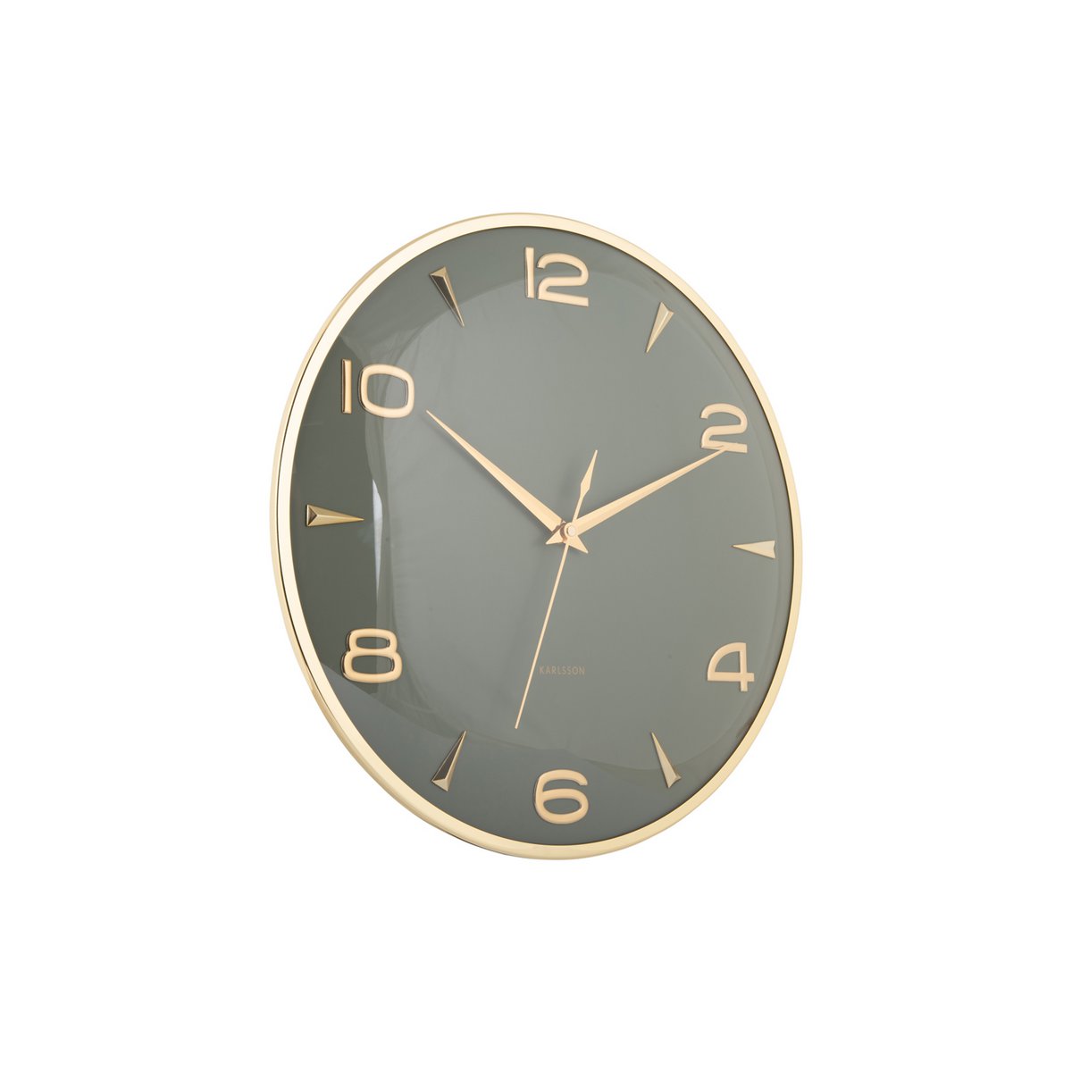 Karlsson Wanduhr Sienna Glow elegante Seitenansicht