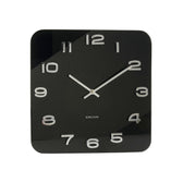 Frontansicht der Karlsson Wanduhr Vintage quadratisch in Schwarz