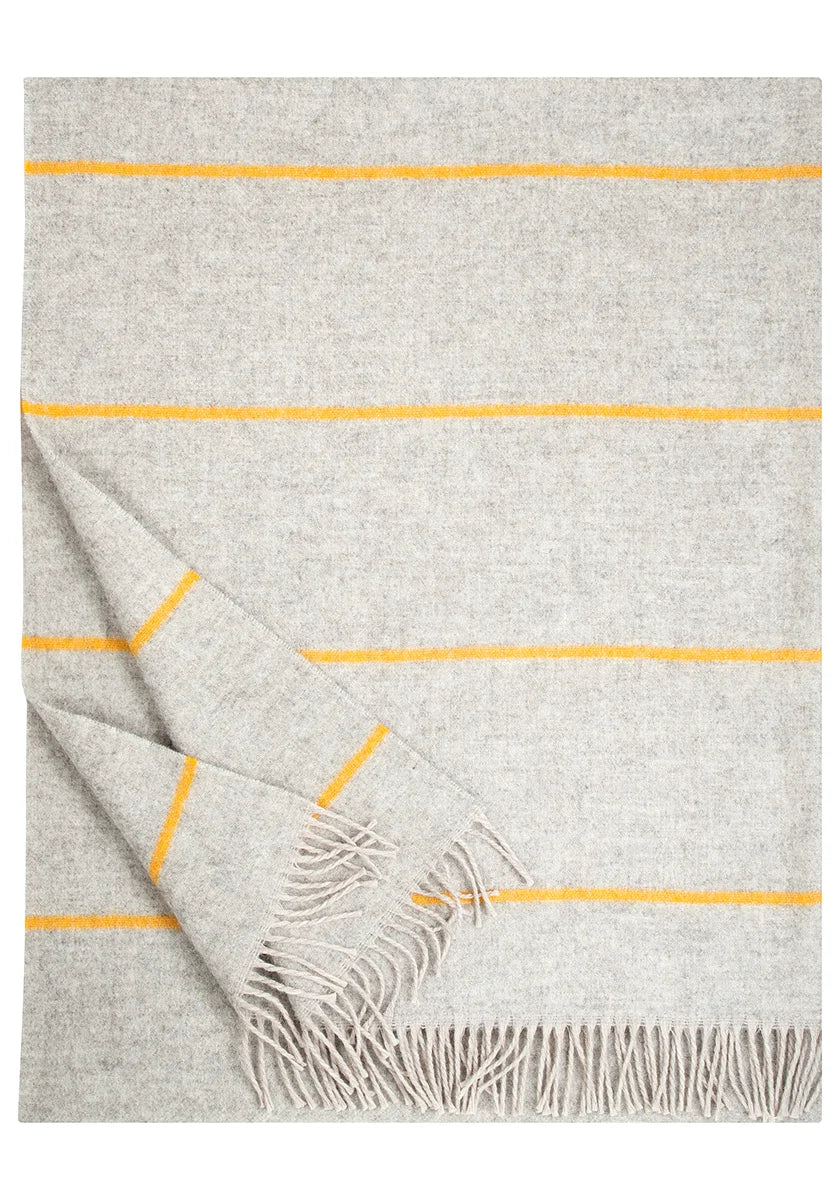 Wolldecke HALLA –  beige-coffee dyed orange