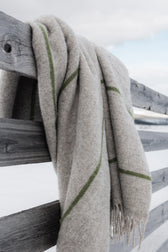 Wolldecke HALLA – beige-olive
