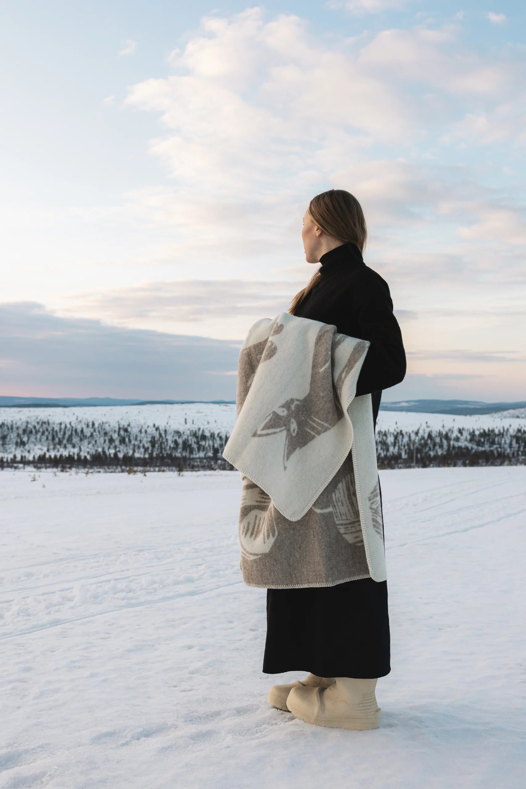 Wolldecke Kissanpäivät - beige-white