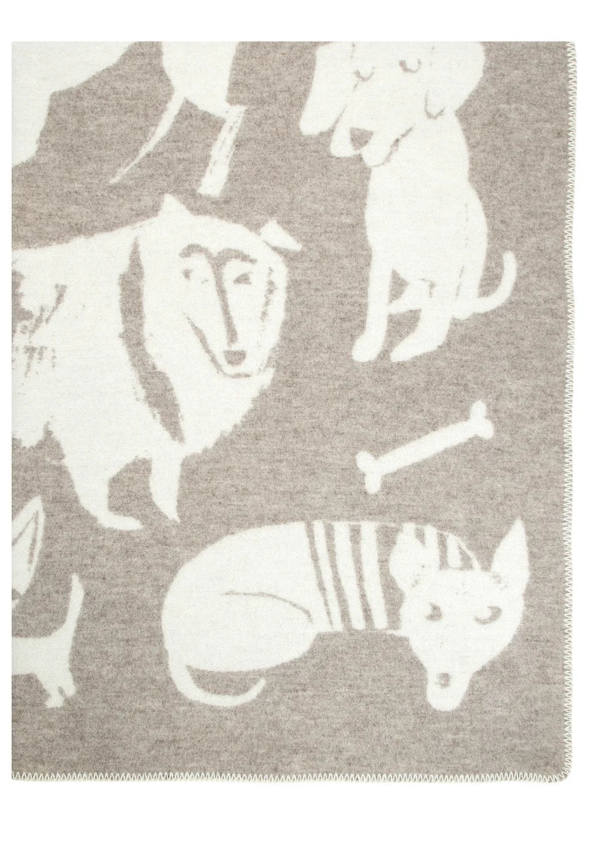 Wolldecke Koirapuisto - beige-white
