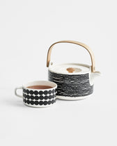 Teetasse Oiva / Siirtolapuutarha - Schwarz / Weiß (250 ml)