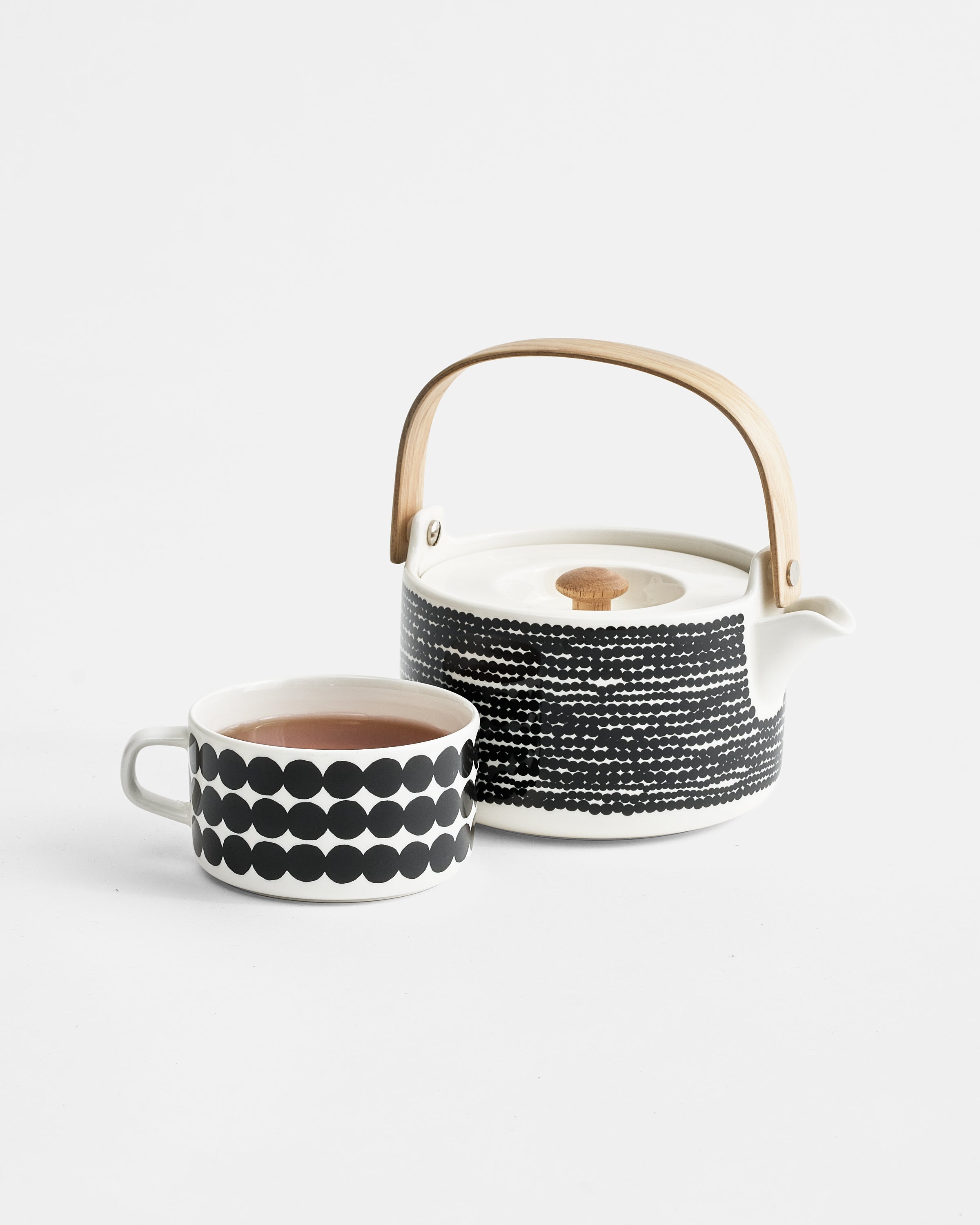 Teetasse Oiva / Siirtolapuutarha - Schwarz / Weiß (250 ml)