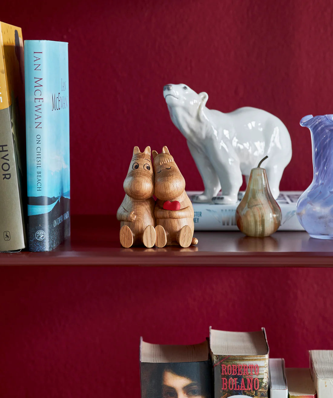 Figur Mumin - Umarmung mit rotem Herz
