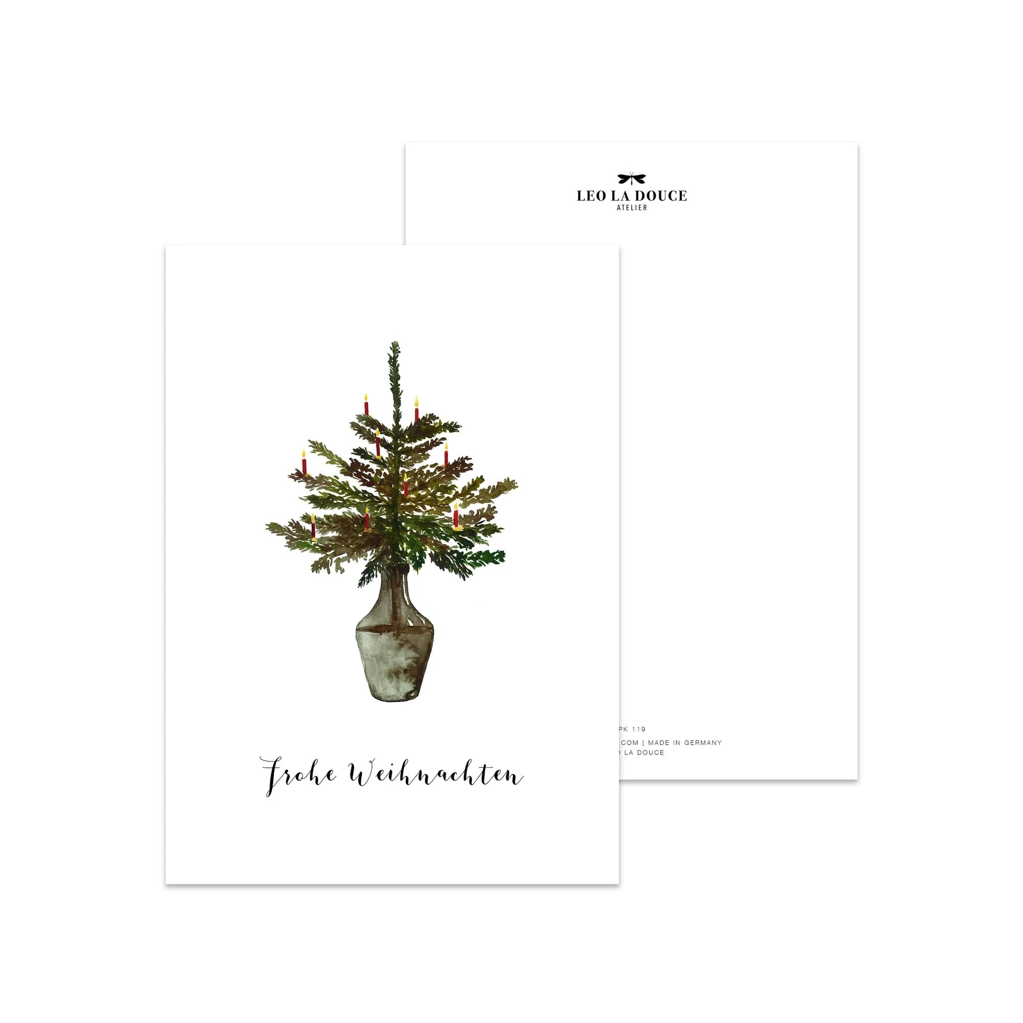 Postkarte - Weihnachtsbaum in Vase