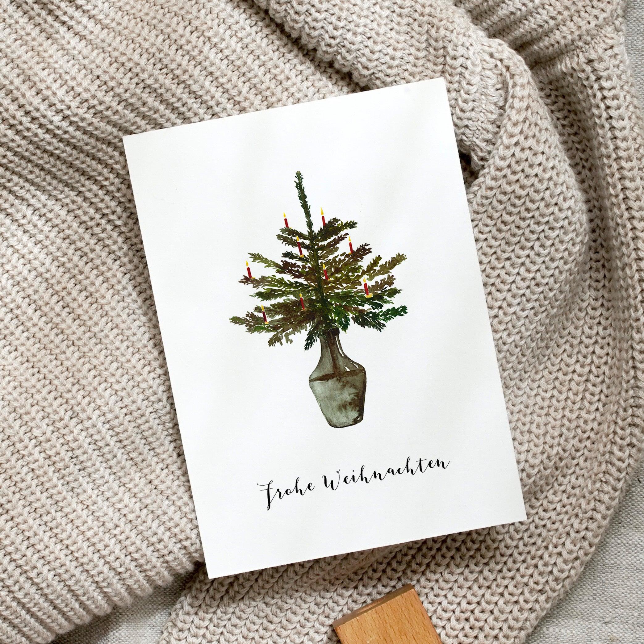 Postkarte - Weihnachtsbaum in Vase