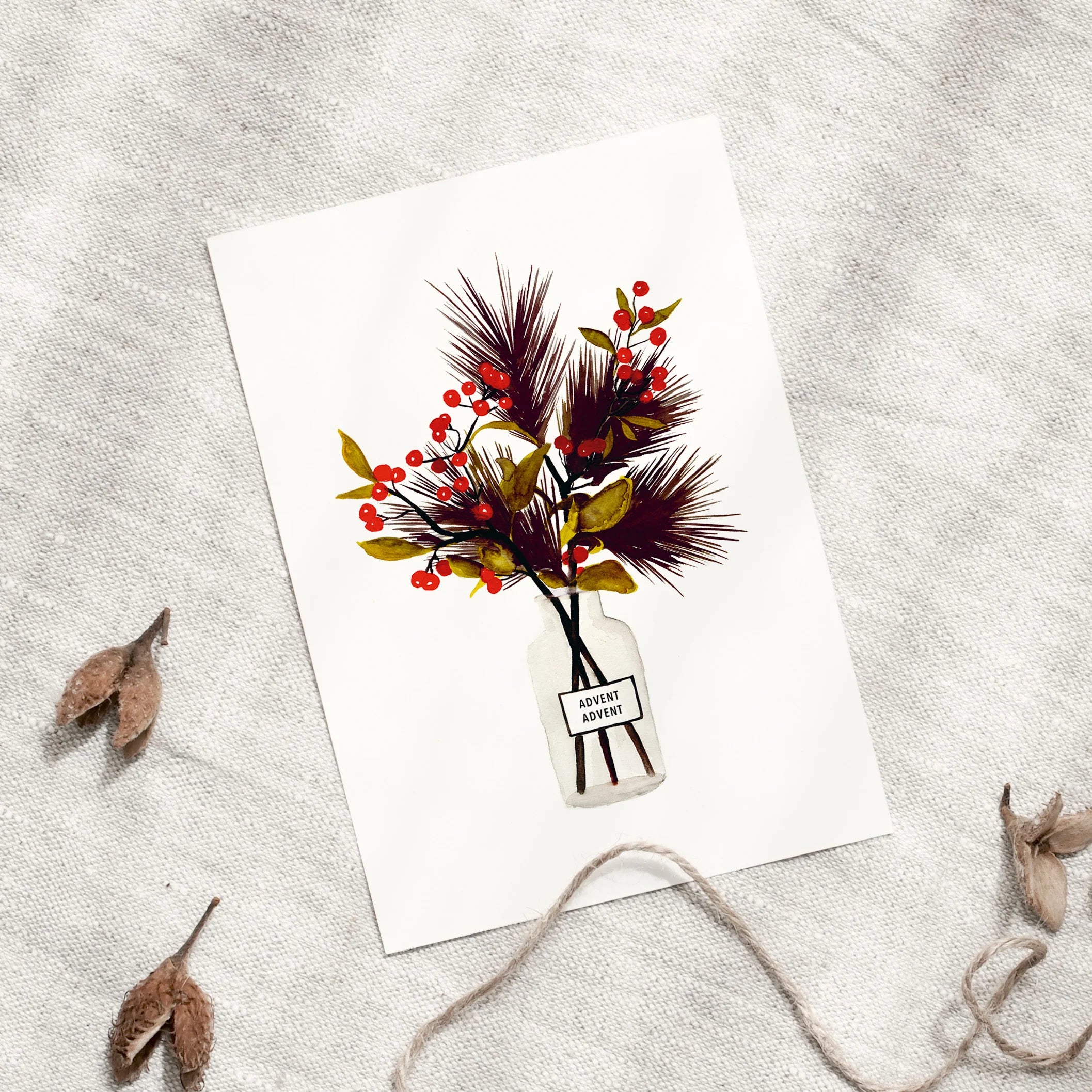 Postkarte - Advent Advent