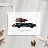 Postkarte - Black Christmas Car