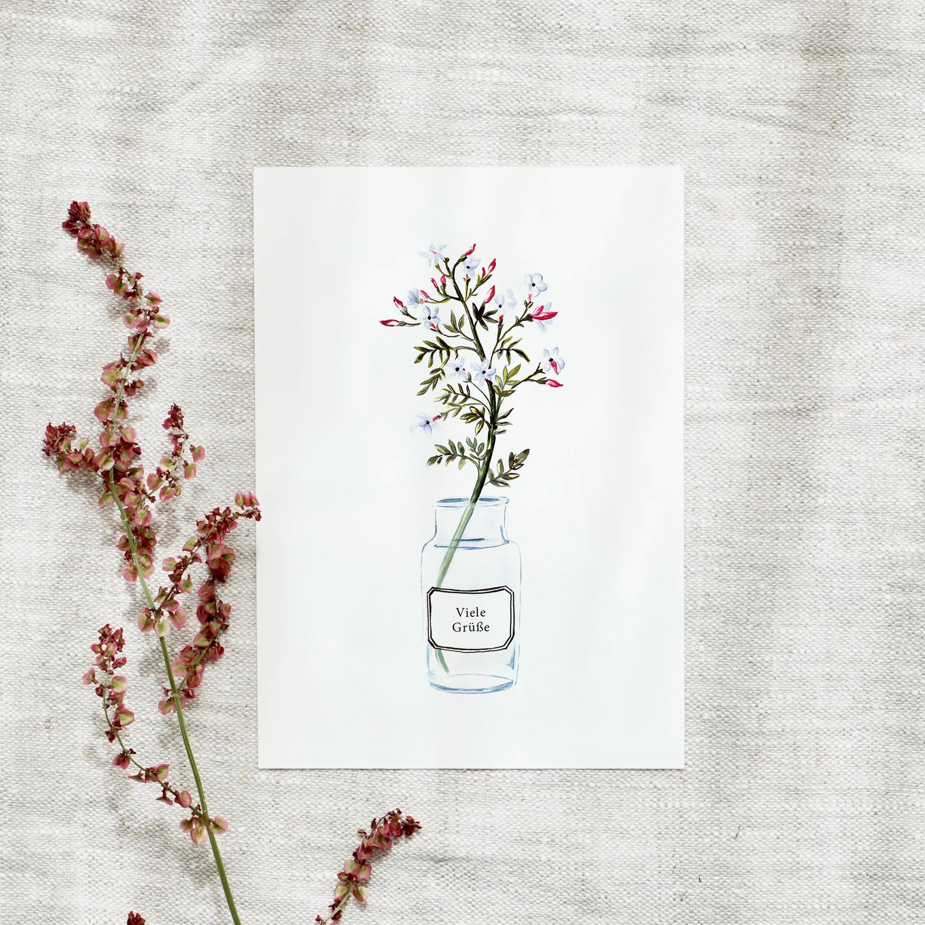 Postkarte Viele Grüße - Apothekerglas