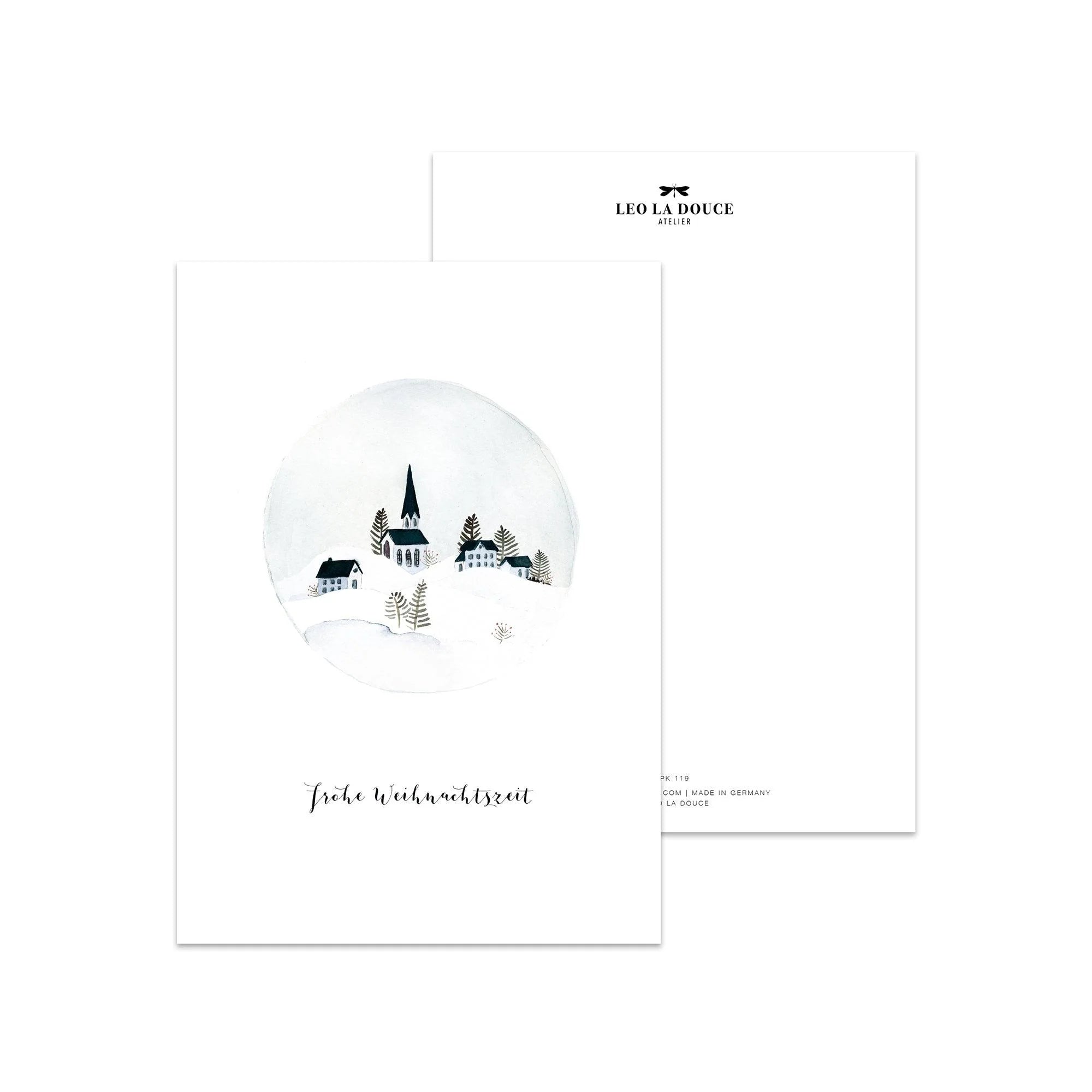 Postkarte - Schneekugel