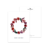 Postkarte - Weihnachtlicher Kranz | Rot