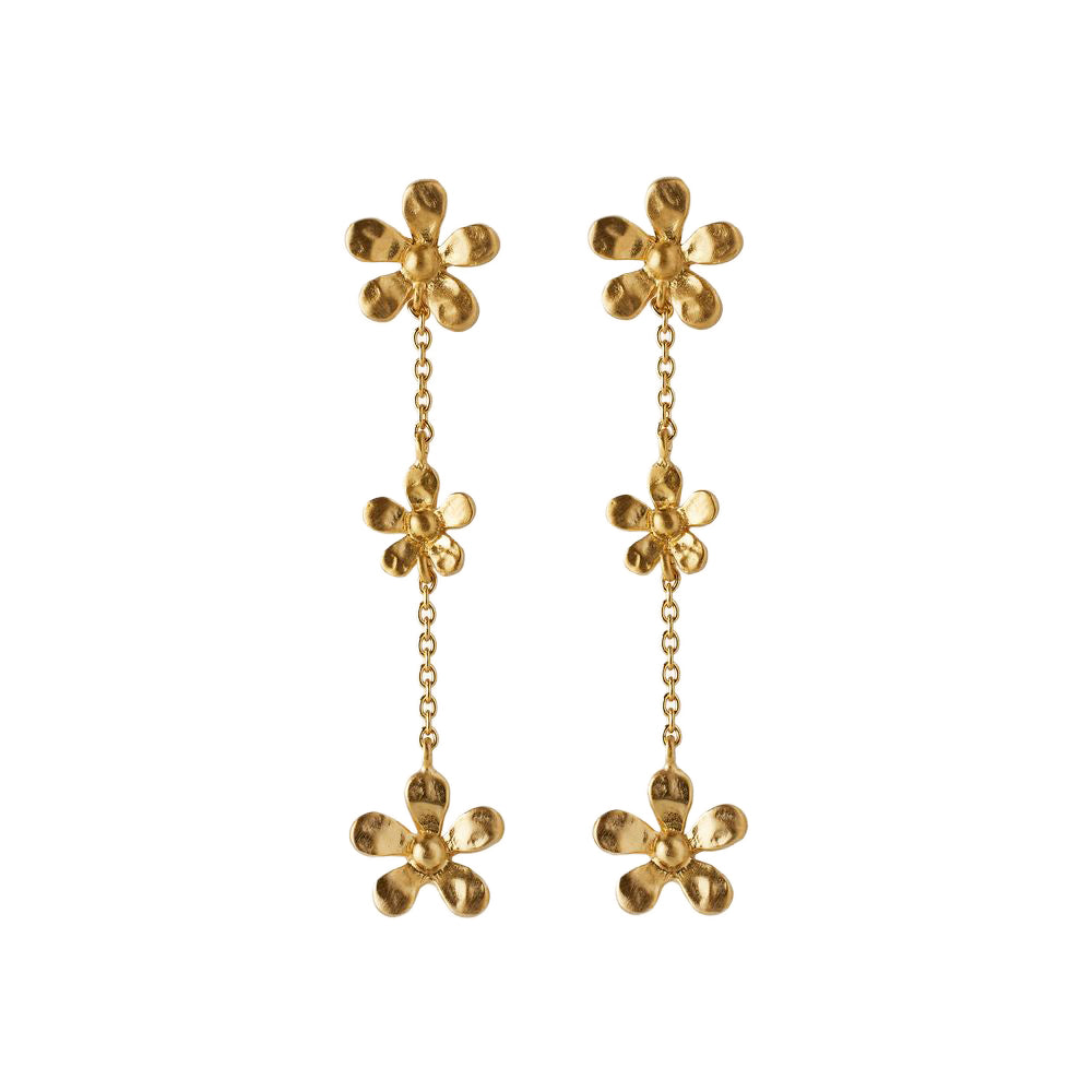 Vergoldete Wild Poppy Ohrringe aus recyceltem Sterlingsilber im skandinavischen Design von Pernille Corydon
