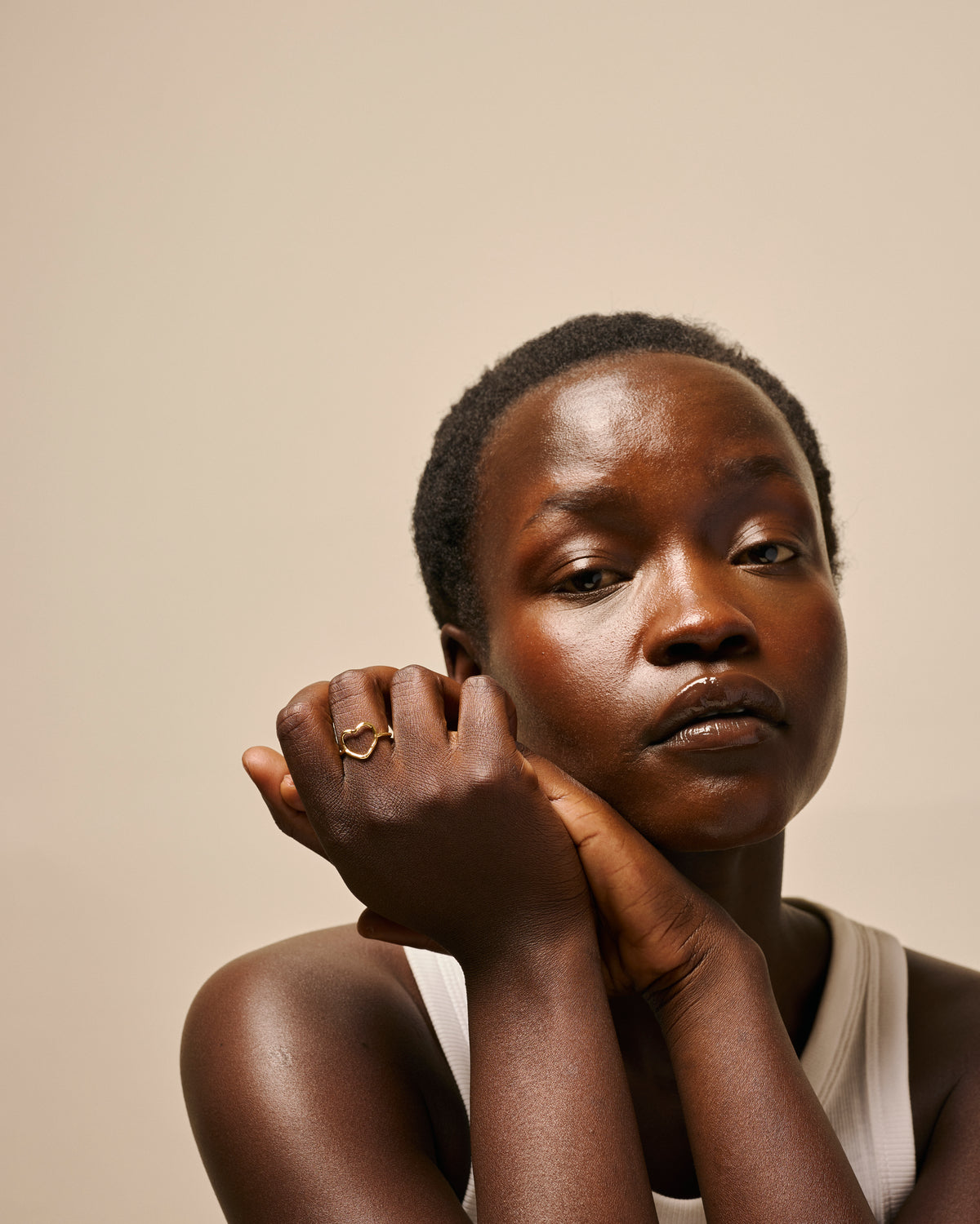 Ring Organic Heart - gold