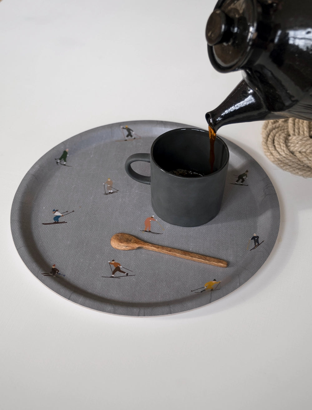 Tablett Skifahrer - Ø 31 cm