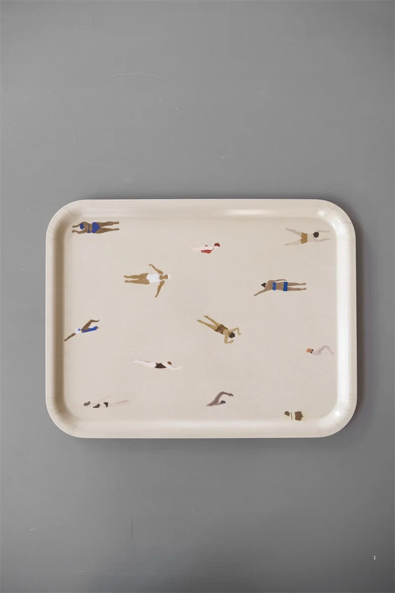 Tablett Swimmers Sand groß Frontansicht – Elisabeth Dunker Design Fine Little Day