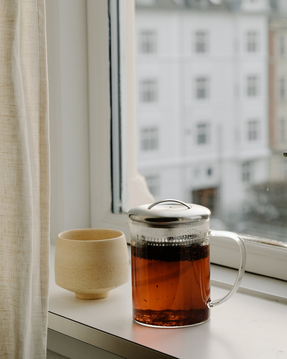 Glas-Teebereiter mit Edelstahlfilter (0,4 L)