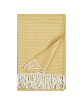 Wolldecke Lepo - white-ochre (135 x 180 cm)