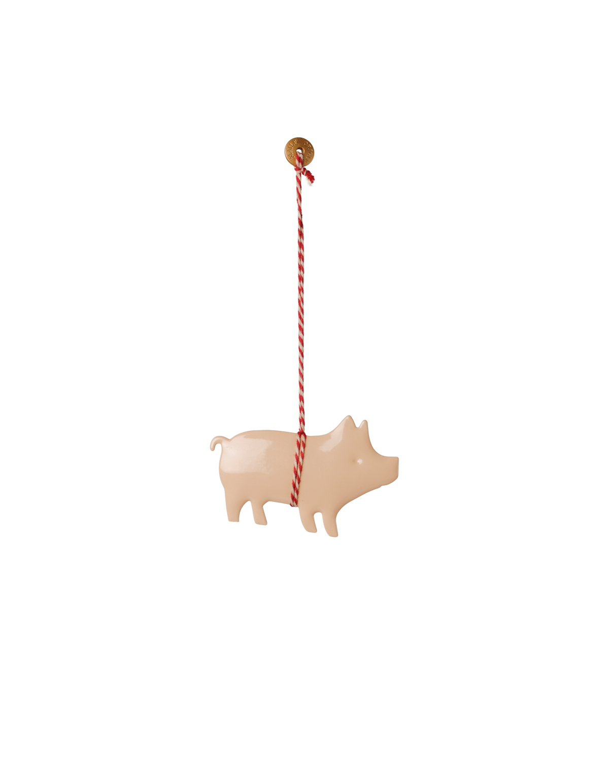 Metallornament Schwein – Rose