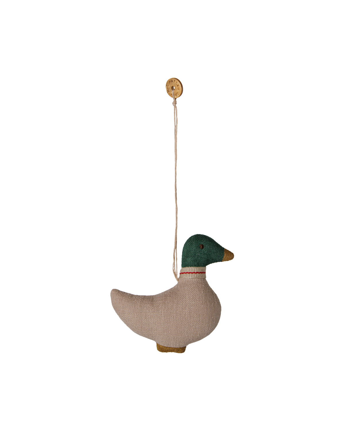 Stoffornament Ente - sand/grün