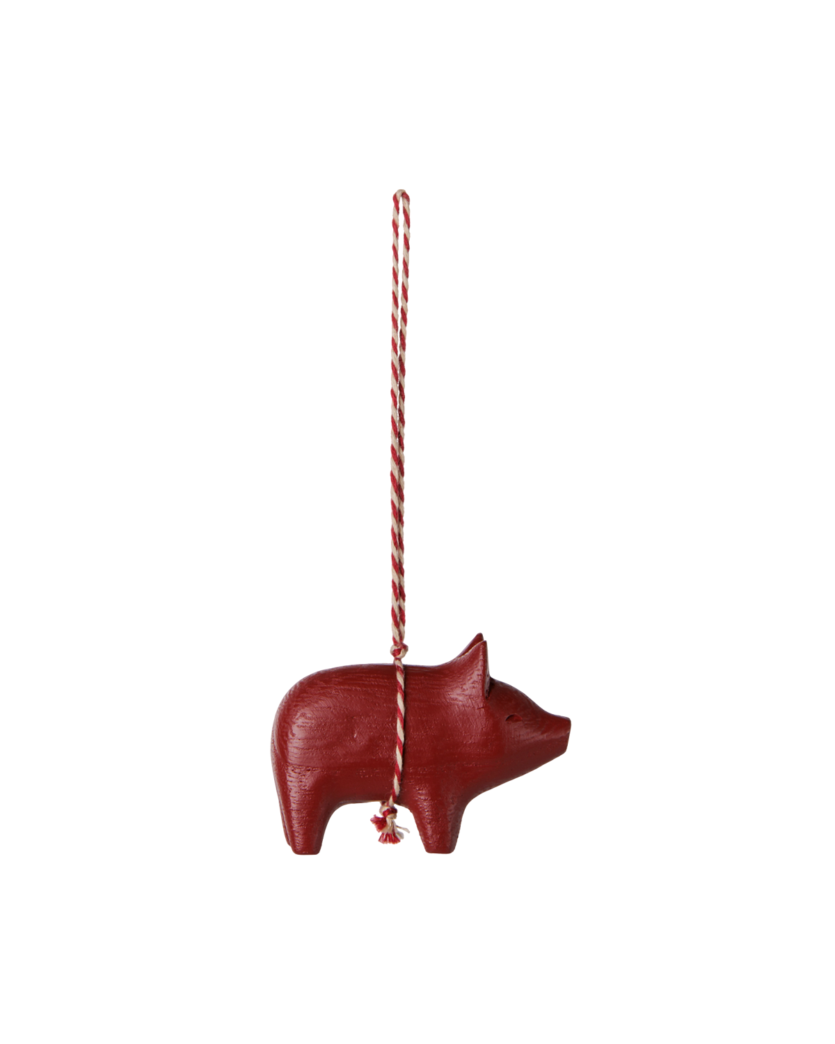 Holzornament Schwein - Rot