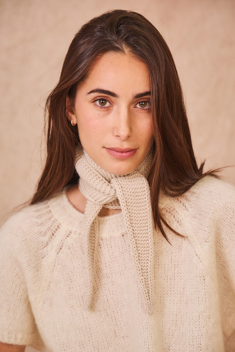 gestrickter Sophie-Schal - creme