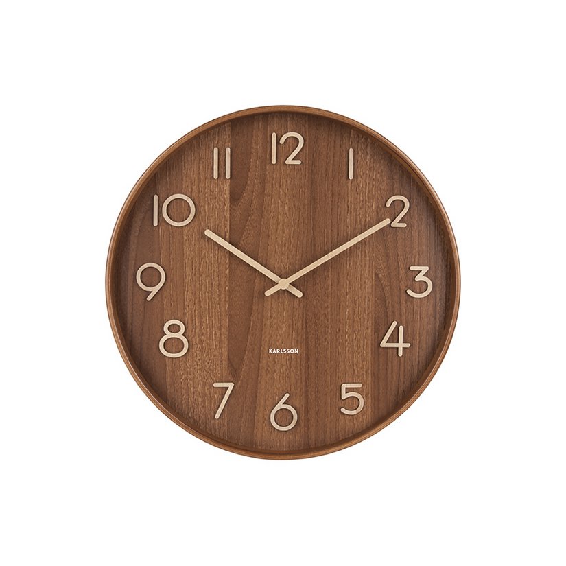Wanduhr Pure Medium - Braun