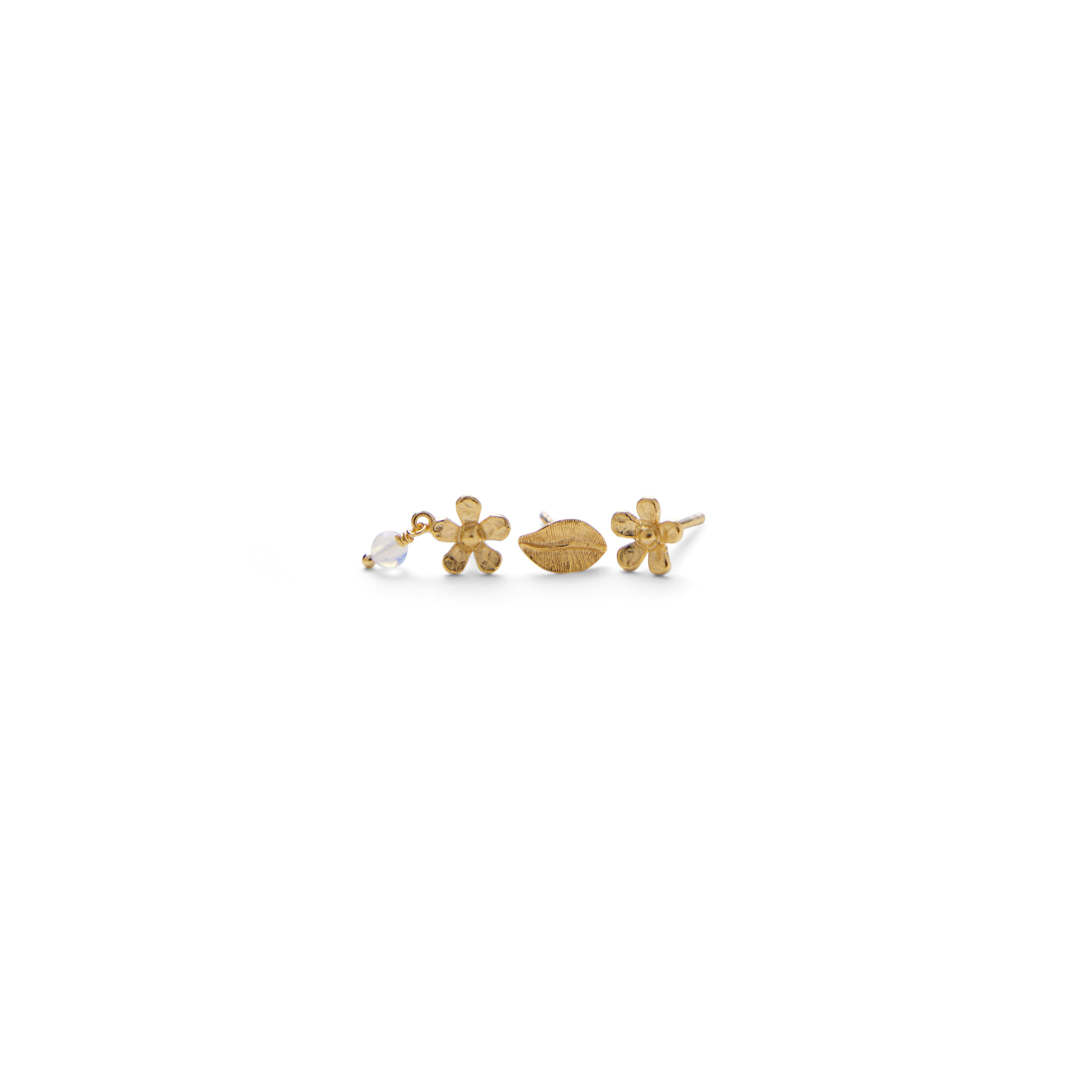 Moonstone Poppy Ohrstecker - gold