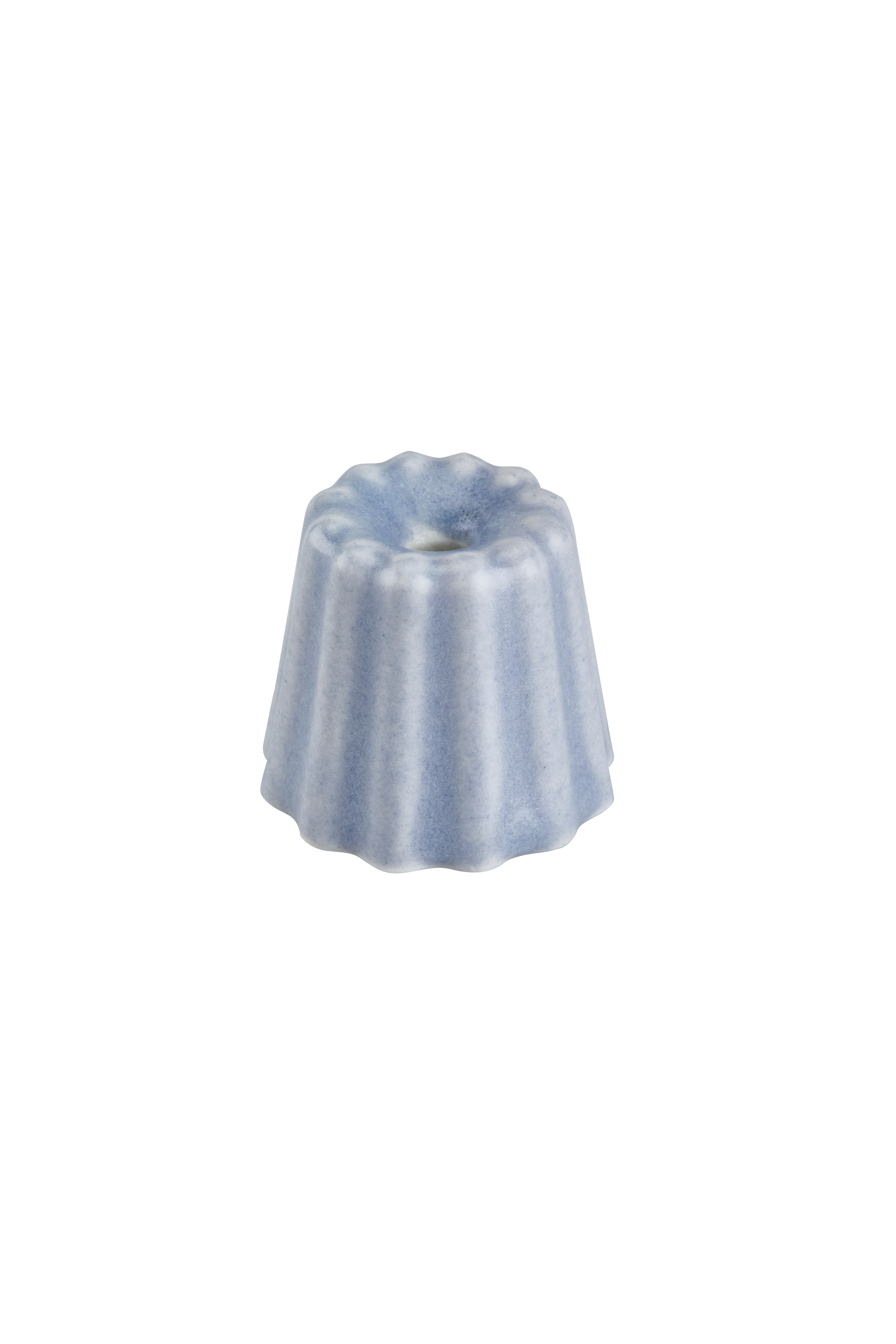 Gugelhupf-Kerzenhalter aus Porzellan - Blaugrau