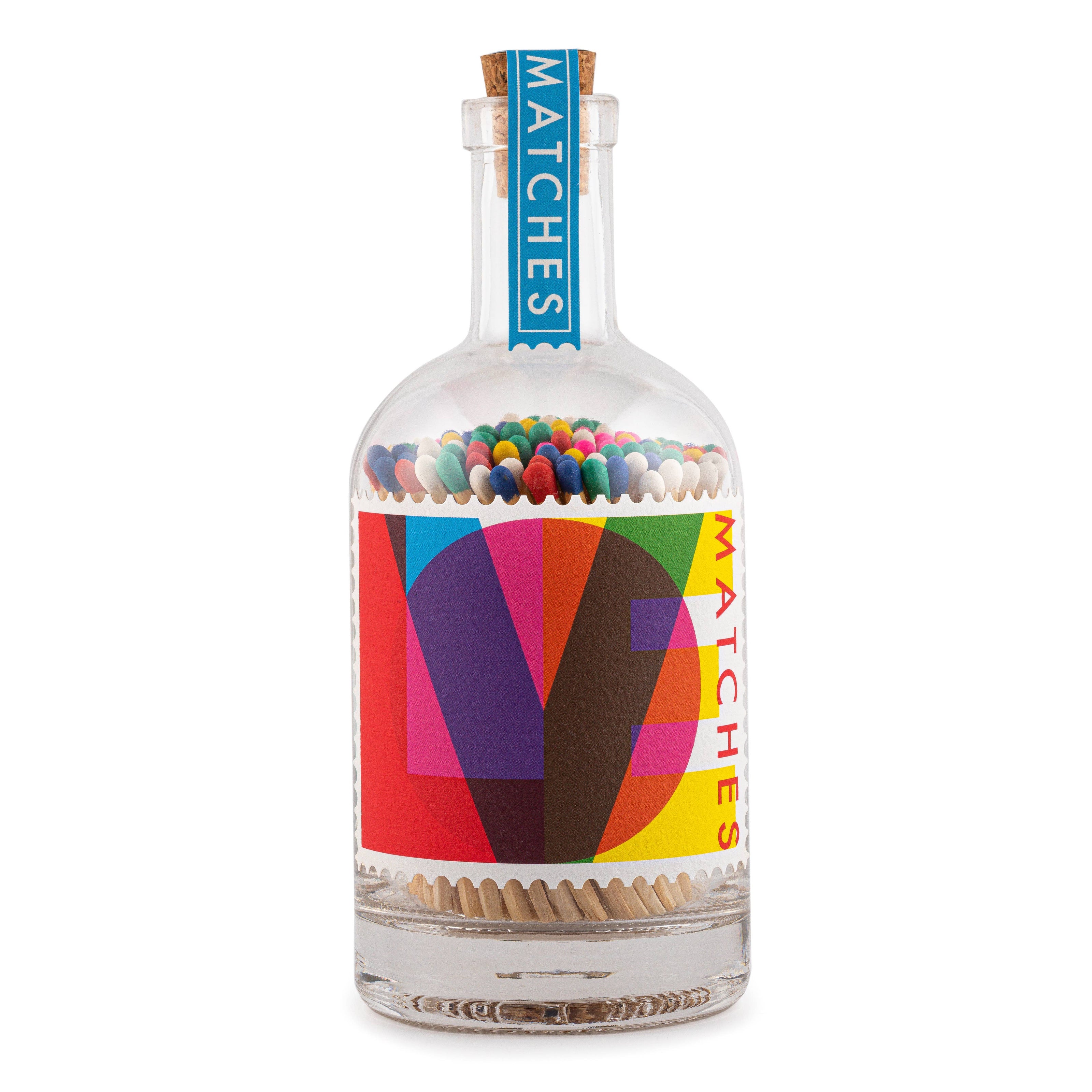 LOVE von Pressink | Glasflasche mit Sicherheitsstreichhölzer