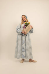 besticktes  Kleid - ice blau