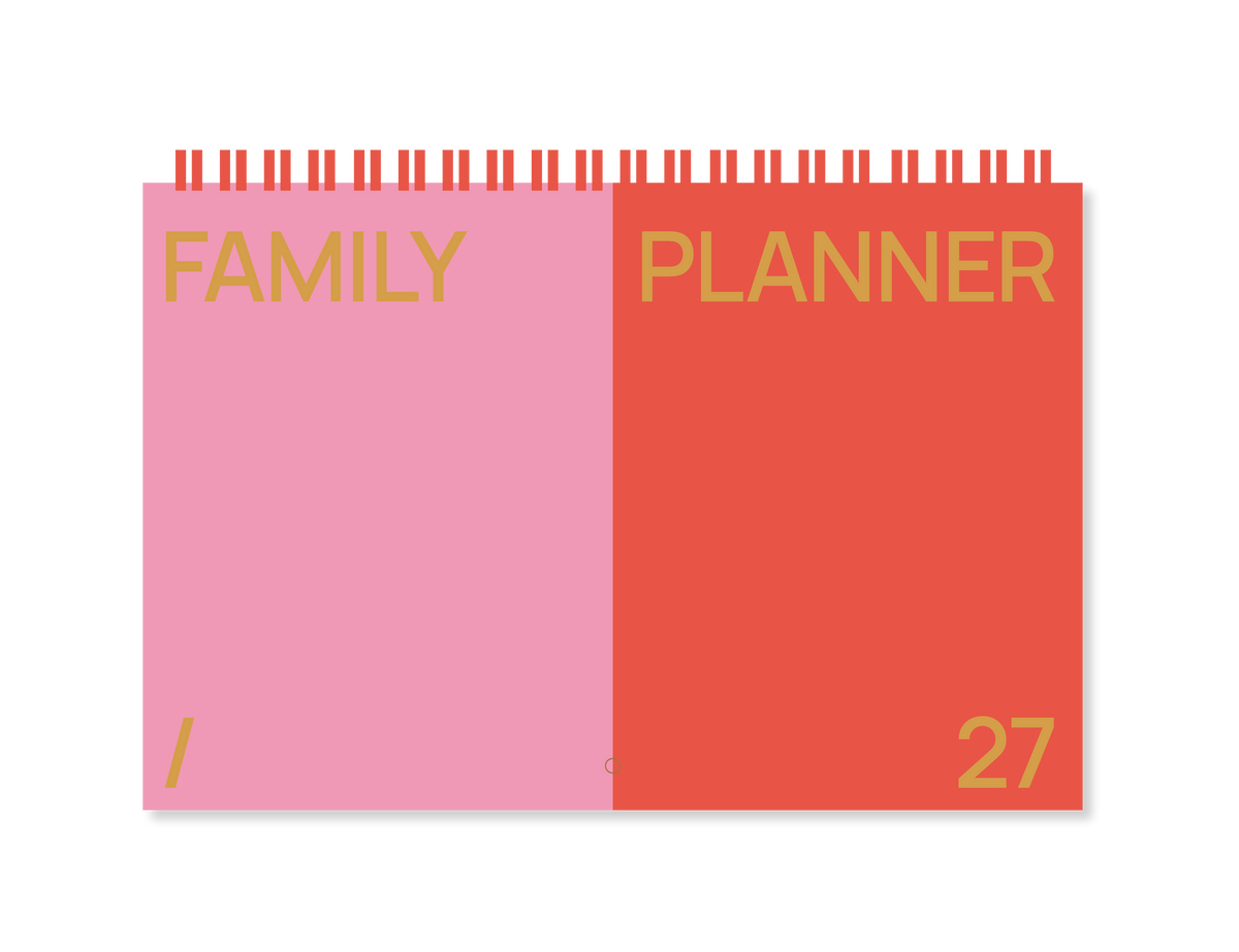 Familienplaner 2027 - Pink/Rot