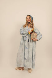 besticktes  Kleid - ice blau
