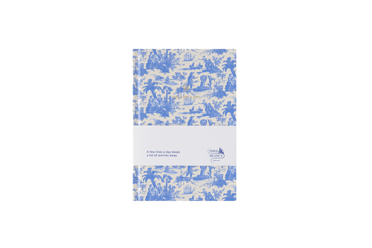 One Line a Day Tagebuch - Toile de Jouy Blau