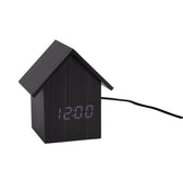 Karlsson LED-Wecker „Haus“ in Schwarz – Schrägansicht