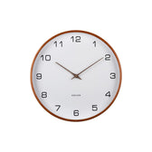 Frontansicht der Karlsson Acento Wanduhr mit weißem Zifferblatt
