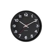 Frontansicht der Karlsson Wanduhr „New Classic Small“ – Schwarz, 20 cm