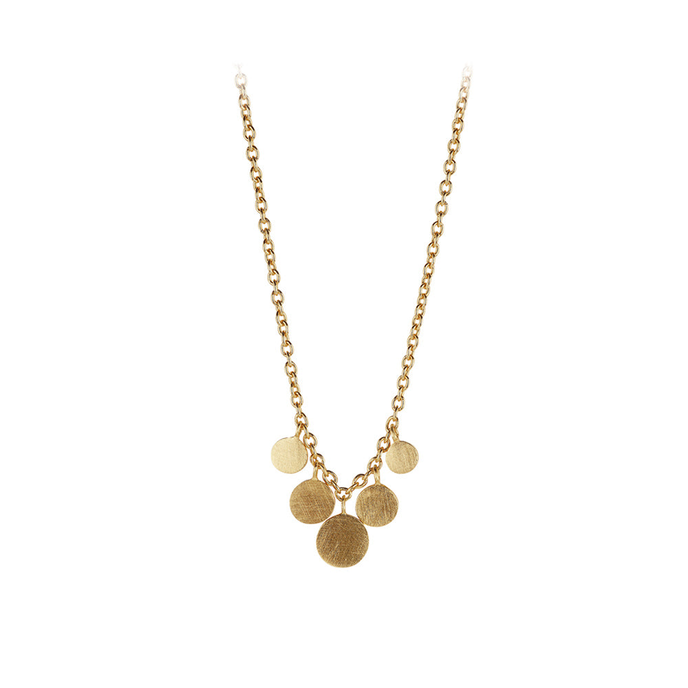 Frontansicht Mini Coin Halskette gold – eleganter Alltagschmuck von Pernille Corydon