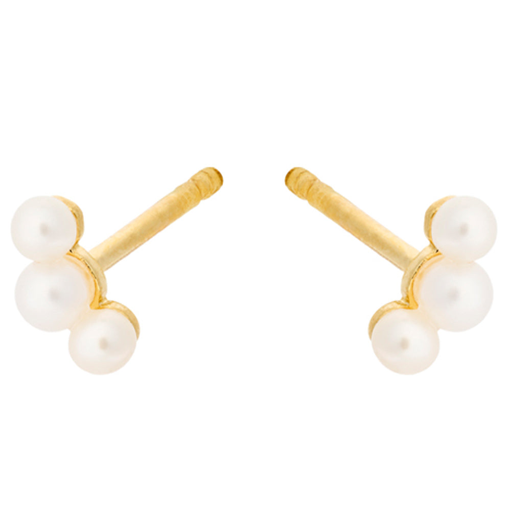 Ocean Pearl Ohrstecker Gold – Frontansicht von Pernille Corydon