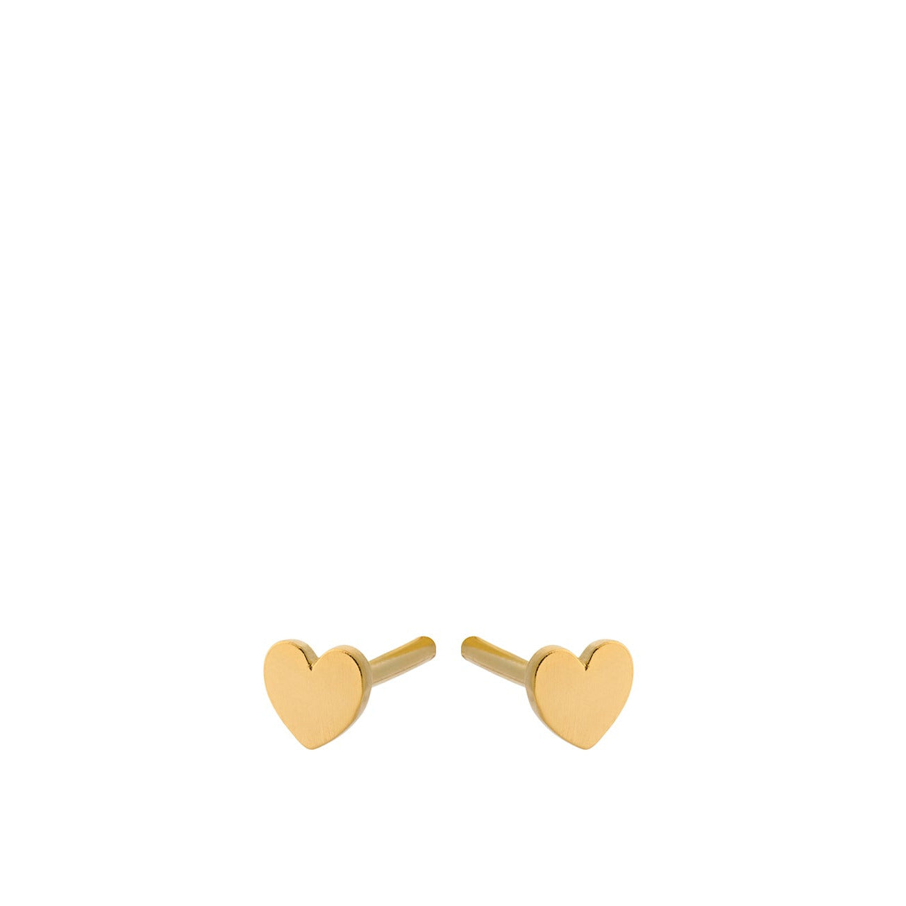 Frontansicht Mini Heart Ohrstecker Gold 3,5 mm von Pernille Corydon