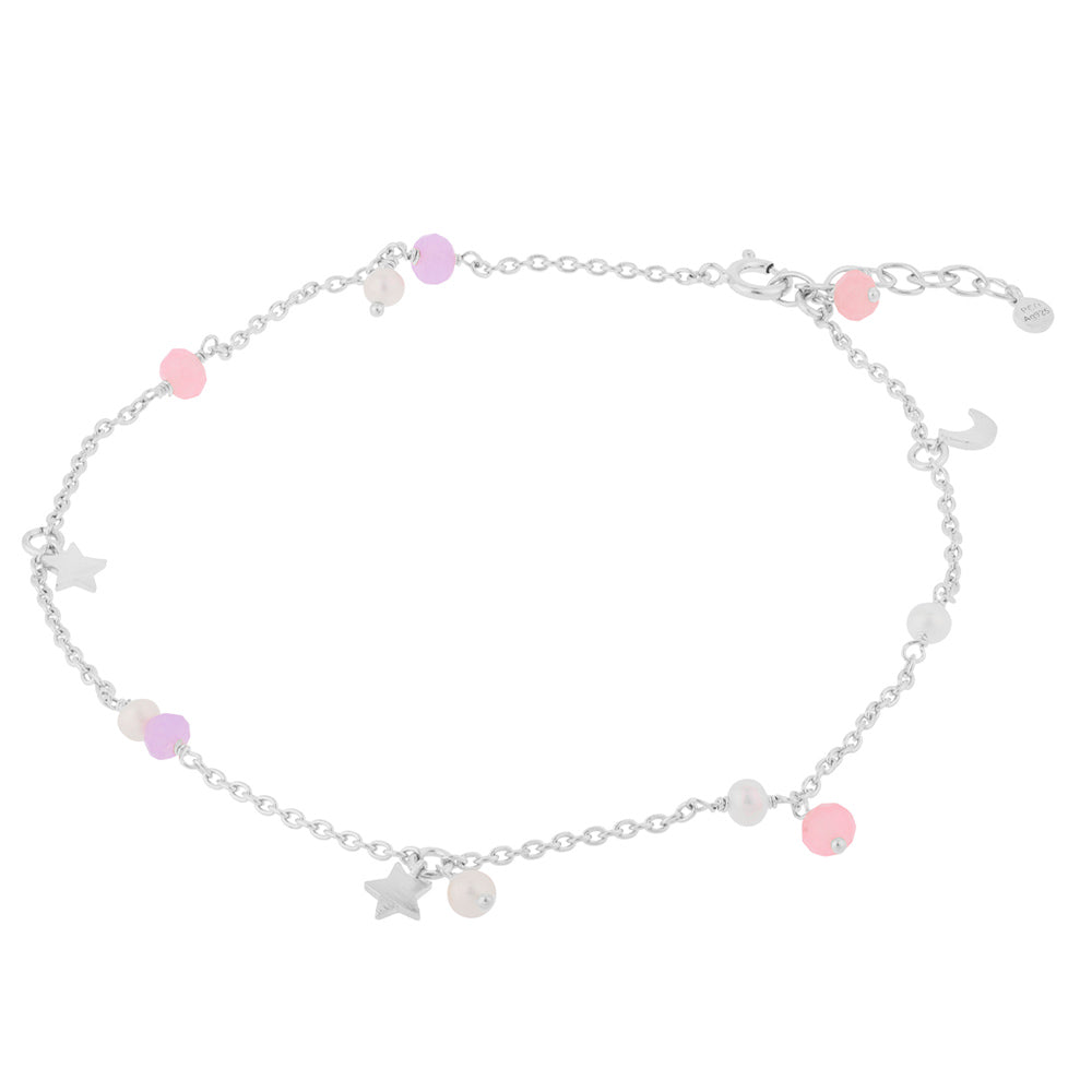 Fußkettchen Pastel Dream Silber von Pernille Corydon – Frontansicht