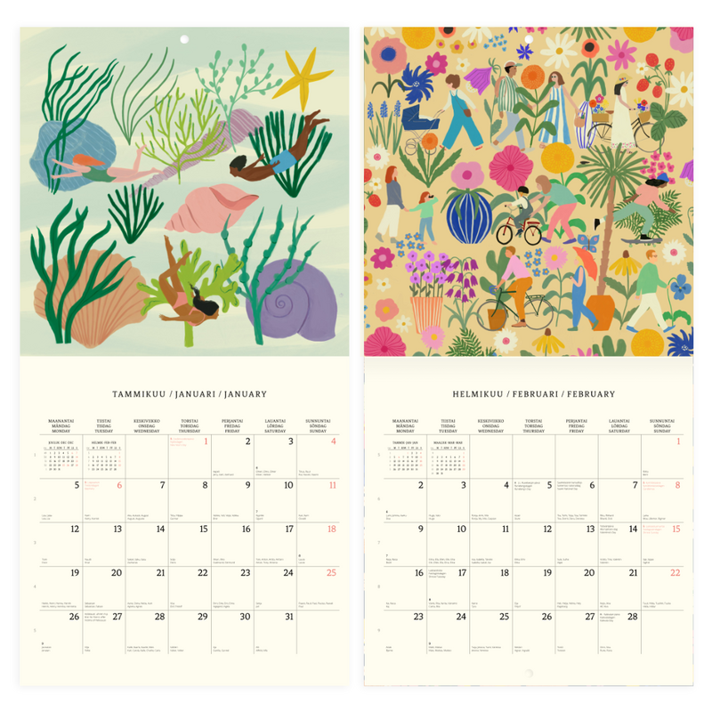 Polka Paper Wand-Kalender 2026