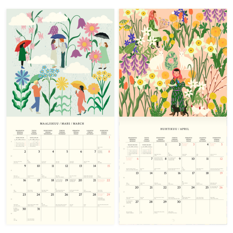 Polka Paper Wand-Kalender 2026