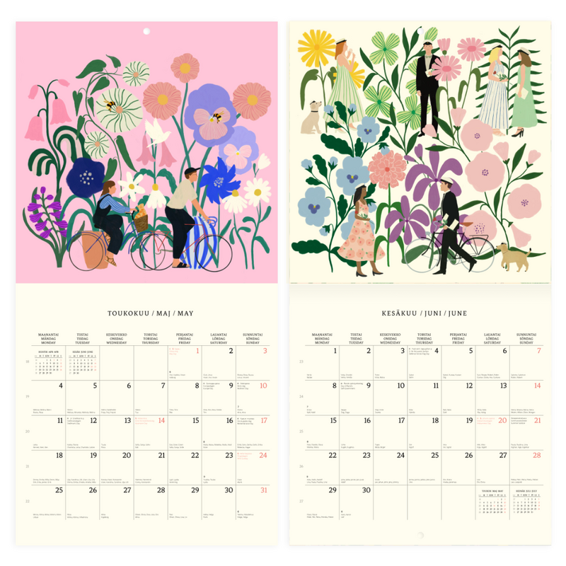 Polka Paper Wand-Kalender 2026