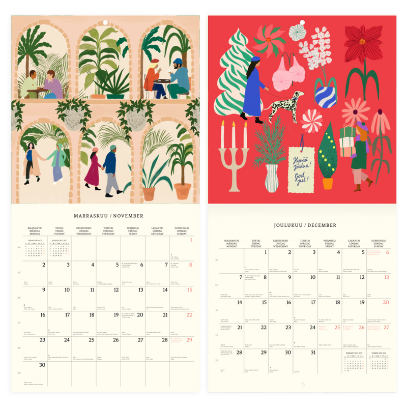 Polka Paper Wand-Kalender 2026