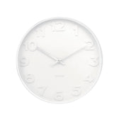 Karlsson Mr. White Zahlen Wanduhr in Weiß – Frontalansicht